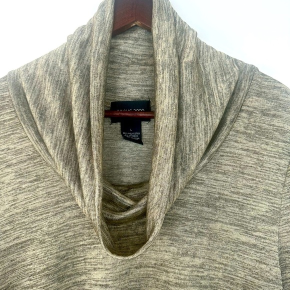 Large Cowl Neck Top‎ Gold Tunic Aline Size L - Picture 4 of 13